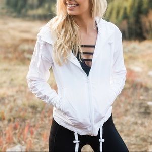 ZYIA Active White Light Full-Zip Windbreaker